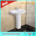 Lavabo con pedestal de lavado de tamaño grande y forma cuadrada